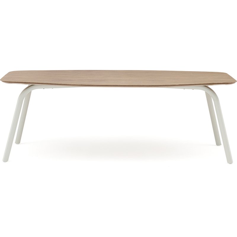 Table d'extérieur OUDON en aluminium plateau effet bois