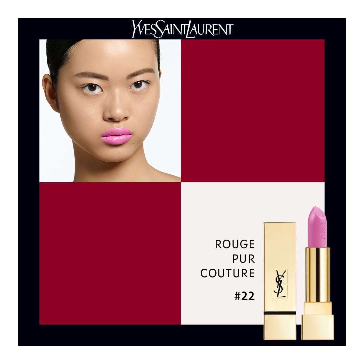 YVES SAINT LAURENT Rouge Pur Couture Rouge à Lèvres Satiné Longue Tenue et Confort