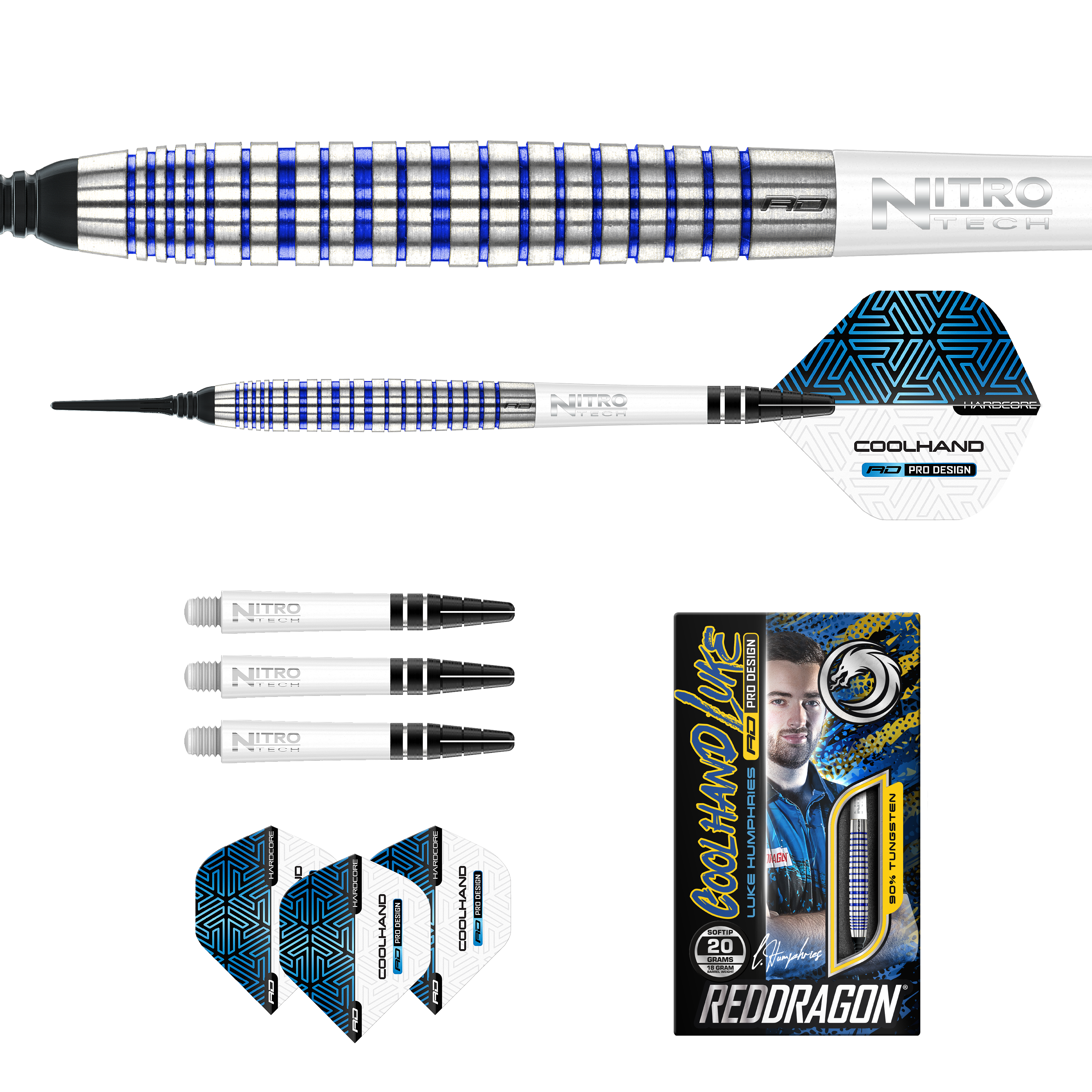 Red Dragon - Luke Humphries TX3 Cool Blue SE - Softdart