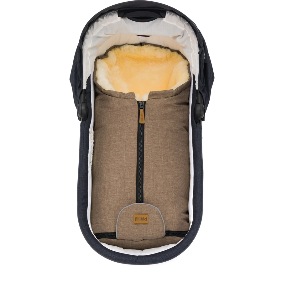 fillikid Winterfußsack Pamir Gr. 0 Echtfell braun melange