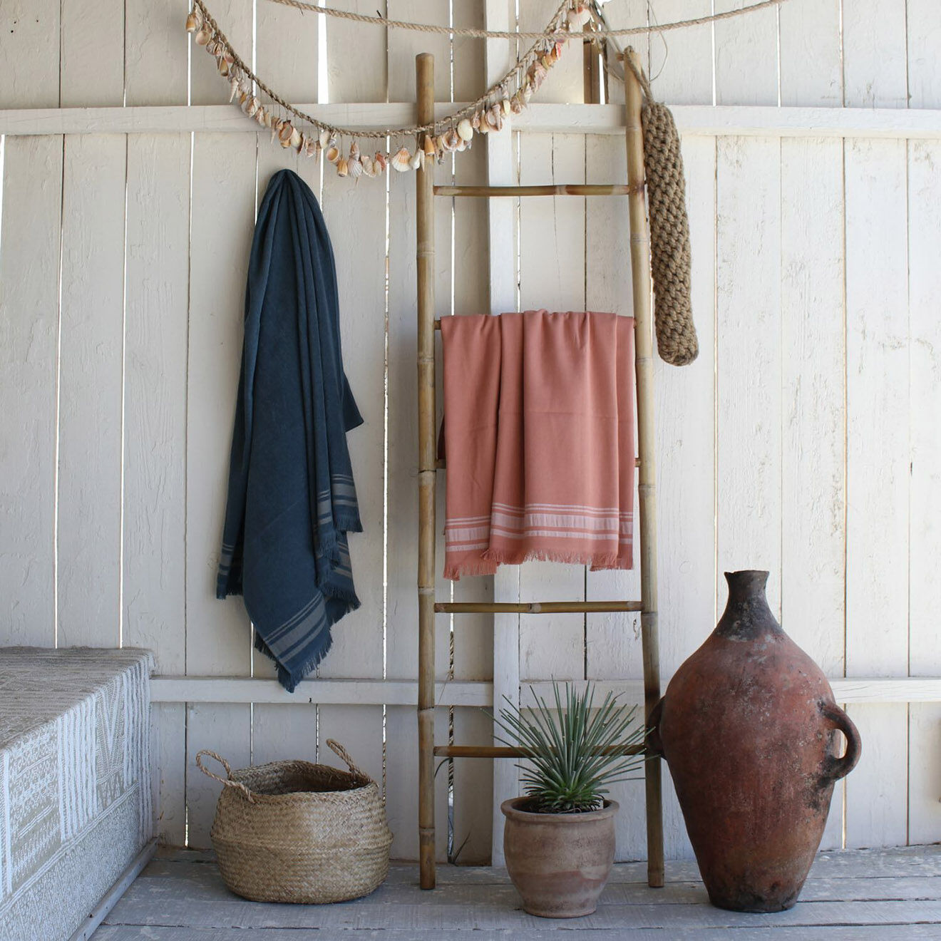 Febronie Fouta éponge Faro rose - 100x180 cm