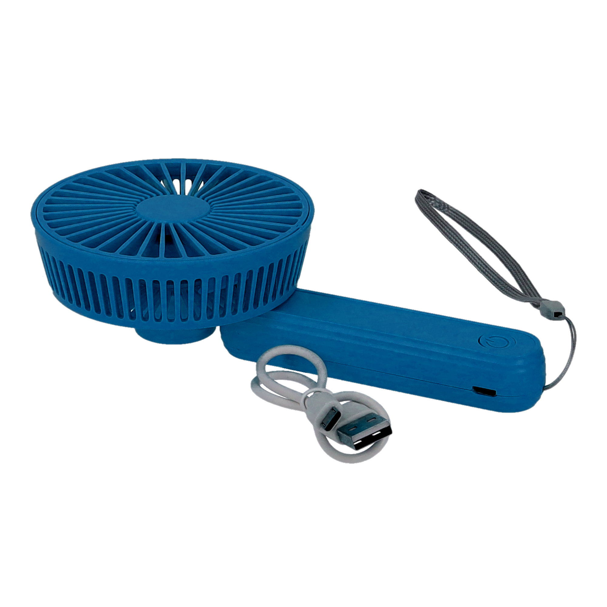 (Ø85mm) Hand Ventilator Tragbarer Lüfter Wiederaufladbarer Taschenventilator mit Handschlaufe - Dunkelblau