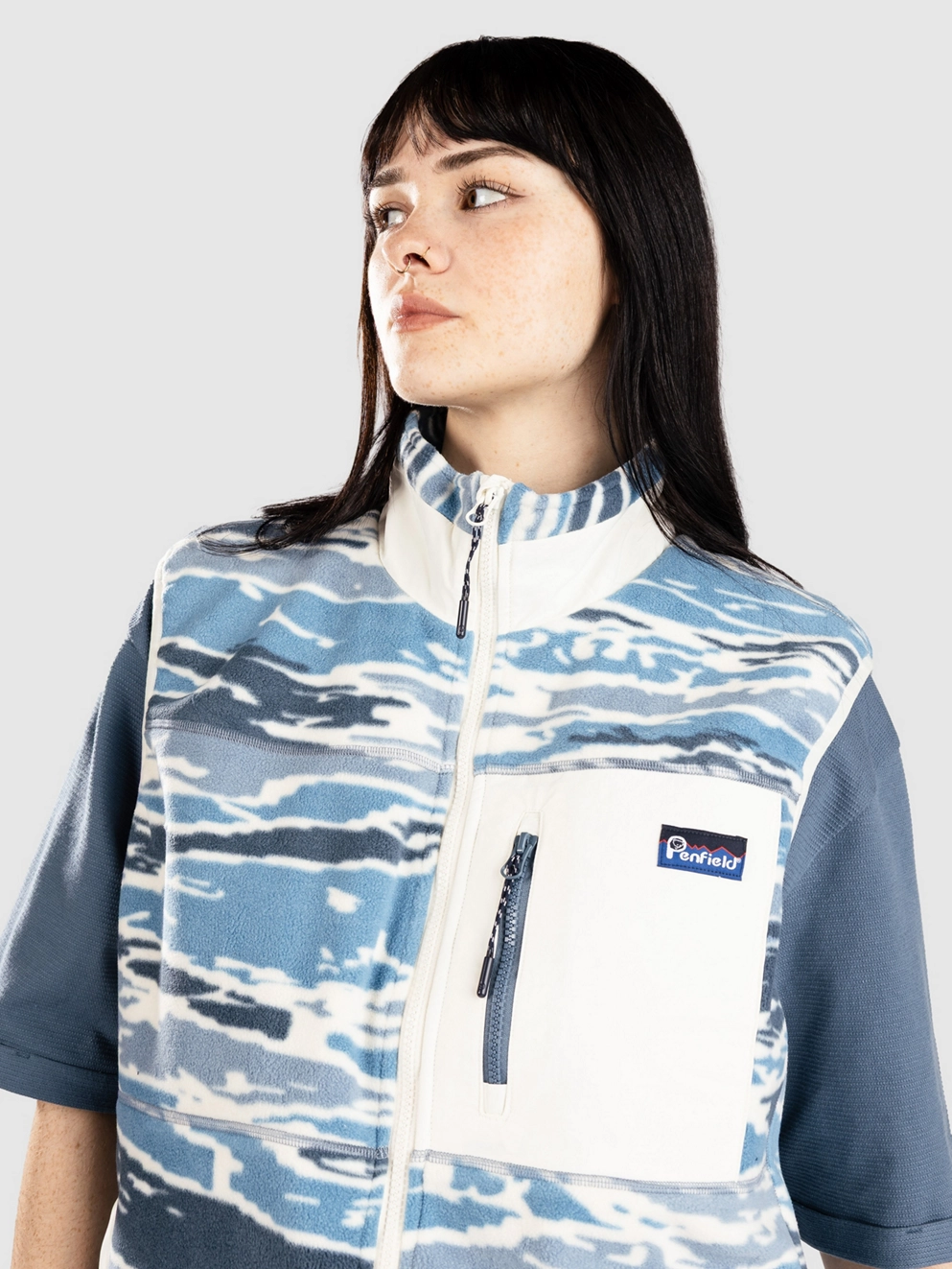 Penfield USA The Bay Jacquard Microfleece Vest blue fusion