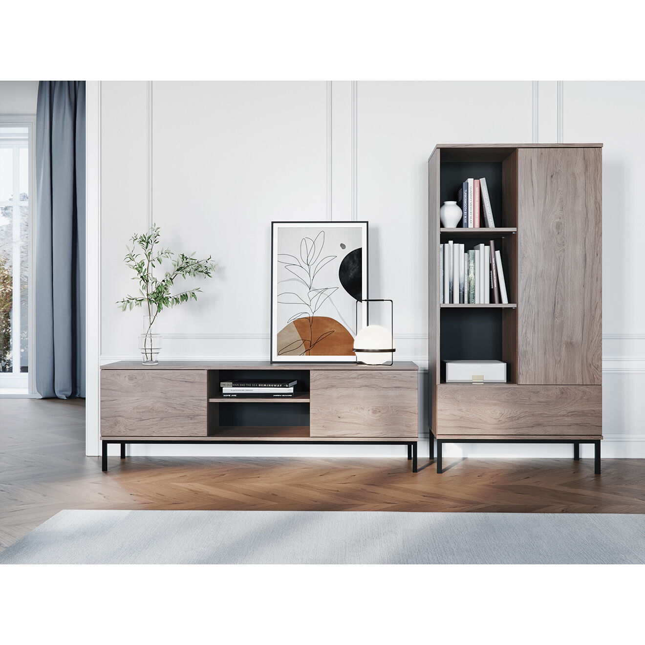 Cosmopolitan Design Bibliothèque Query brun - 70x41x140 cm
