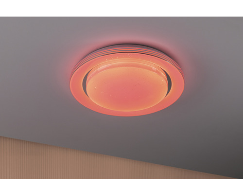 LED plafondlamp 24W 750 lm RGB Ø 37,5 cm SpacyColor chroom + afstandsbediening + regenboogeffect + instelbaar wit + nachtlampfunctie