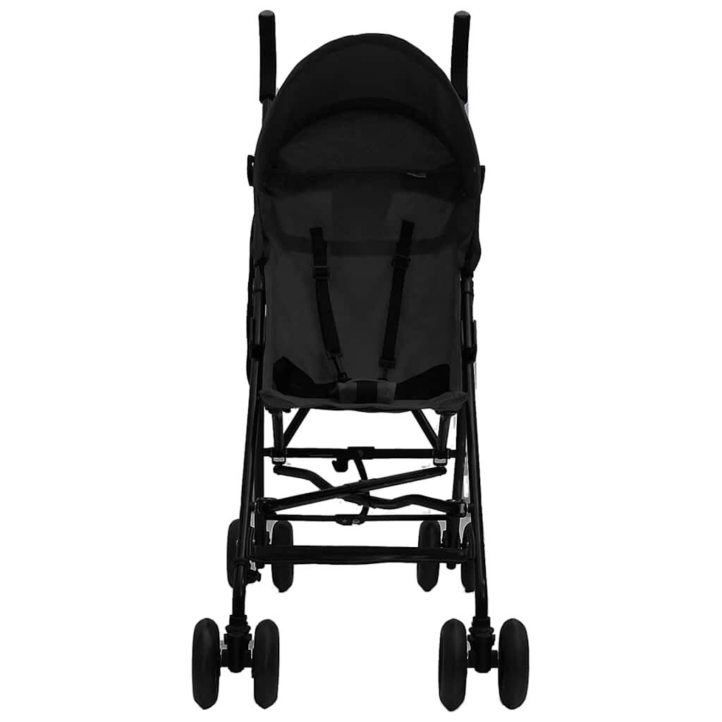 vidaXL Kinderwagen, Antraciet en Zwart, Staal