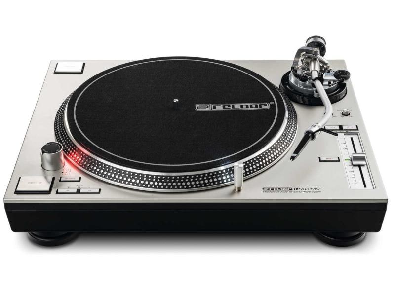 Reloop Plattenspieler RP-7000 MKII Silber Plattenspieler mit quarzgesteuertem Upper-Torque-Direktantrieb