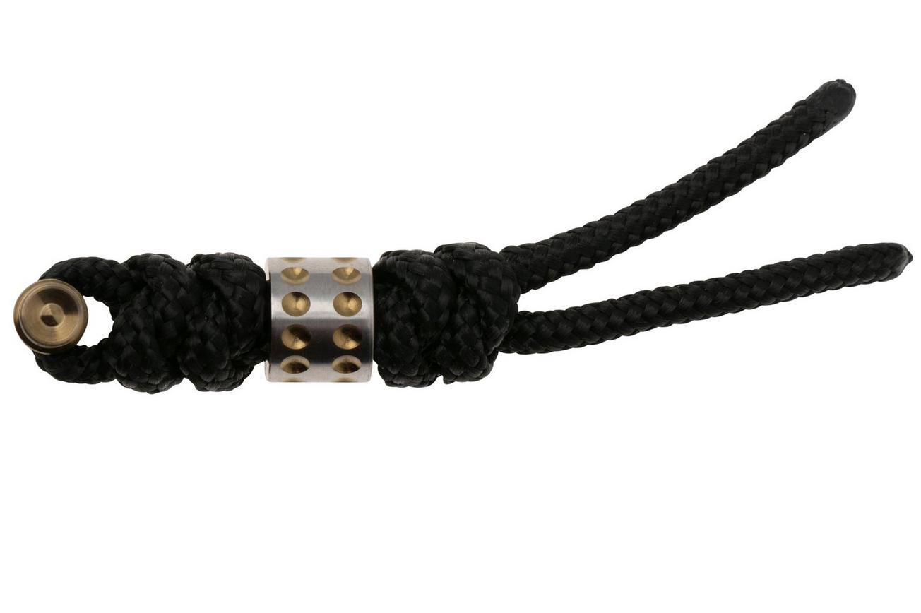 Chris Reeve Large Sebenza/Umnumzaan Lanyard with dot bead black/gold COM-7087
