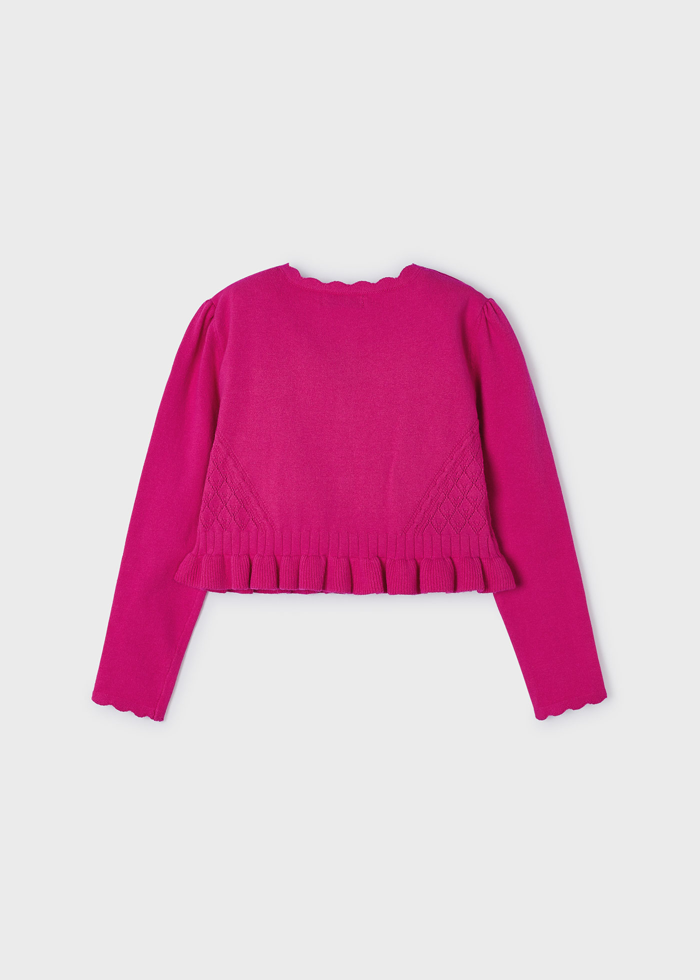 Casaquinho Better Cotton com detalhes vazados para meninas, branco