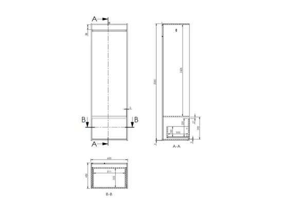 Dressing d'angle modulable - L242,5 cm - Blanc et naturel - TAMOKA