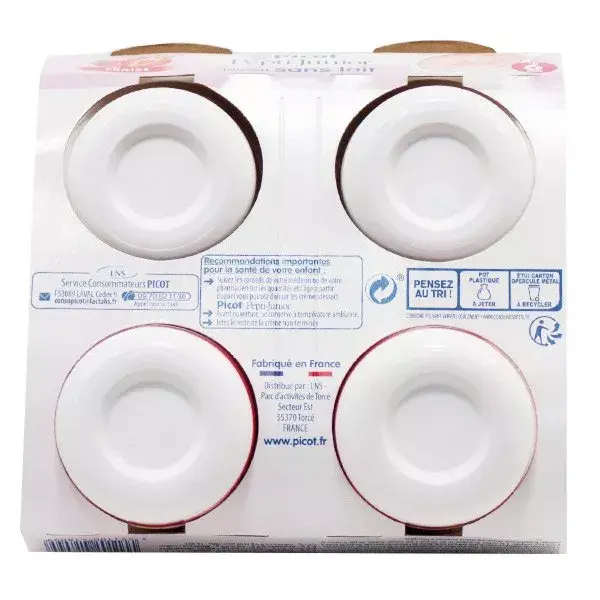 Picot Mon 1er Dessert sans Lait Fraise +6m Lot de 3 x 4 unités