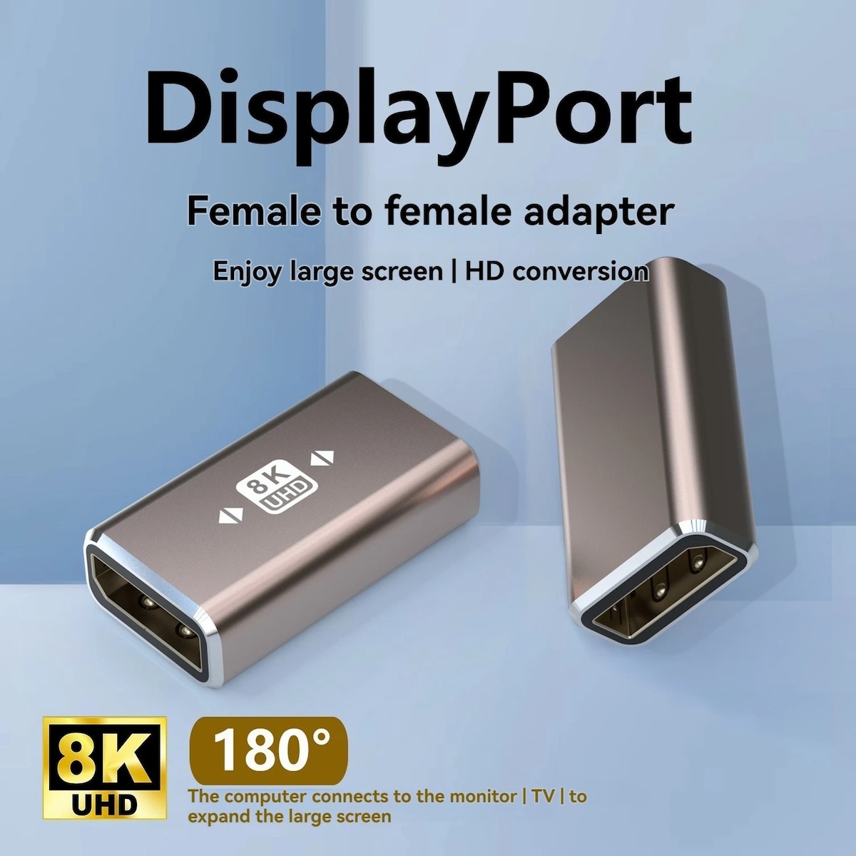 NÖRDIC Displayport-adapter hunn til hunn 8K60Hz 4K144/120/60Hz