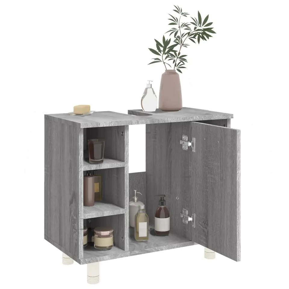vidaXL - Badkamerkast - Grijs - Bewerkt hout