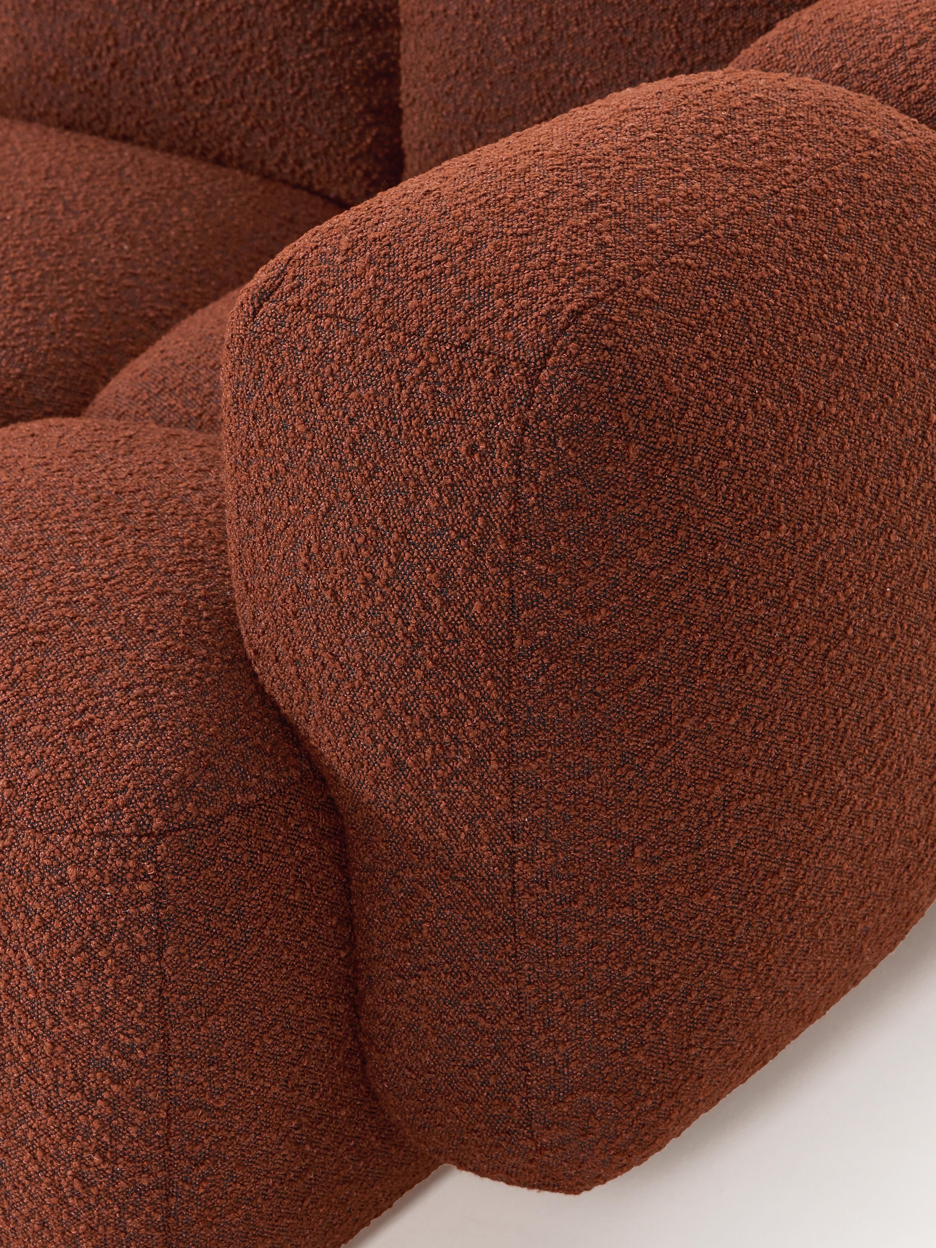 Modulaire bank Tayla (3-zits) van bouclé met poef (links/rechts)