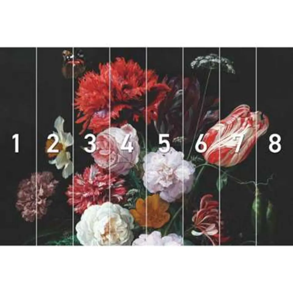Fotobehang De Heem Stilleven met bloemen - 260x384cm - Rood
