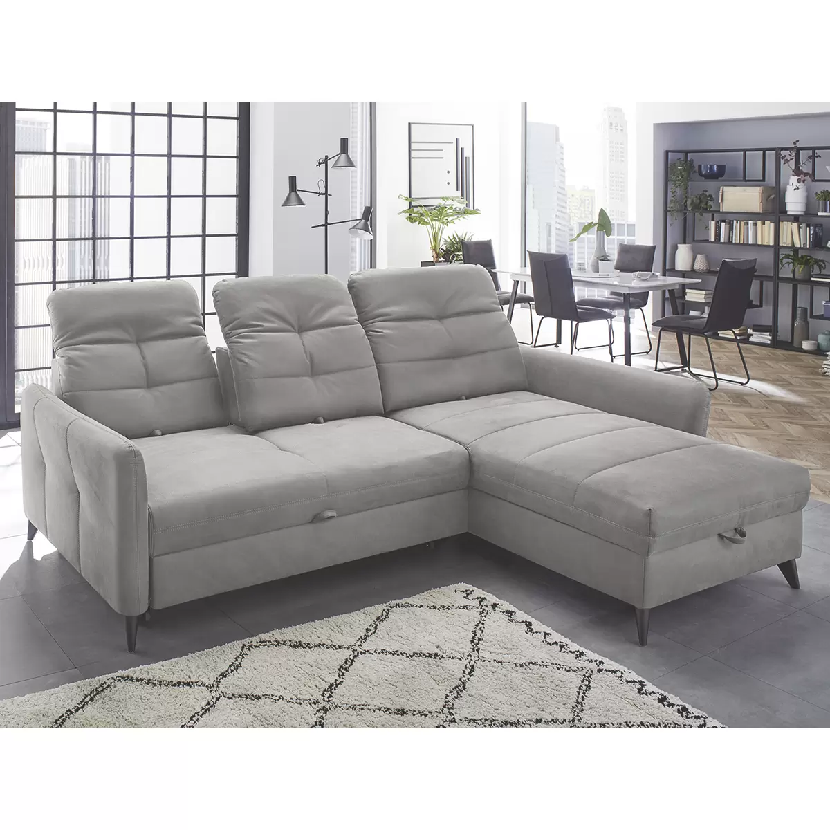 Ecksofa Loft 145 x 232 Hellgrau