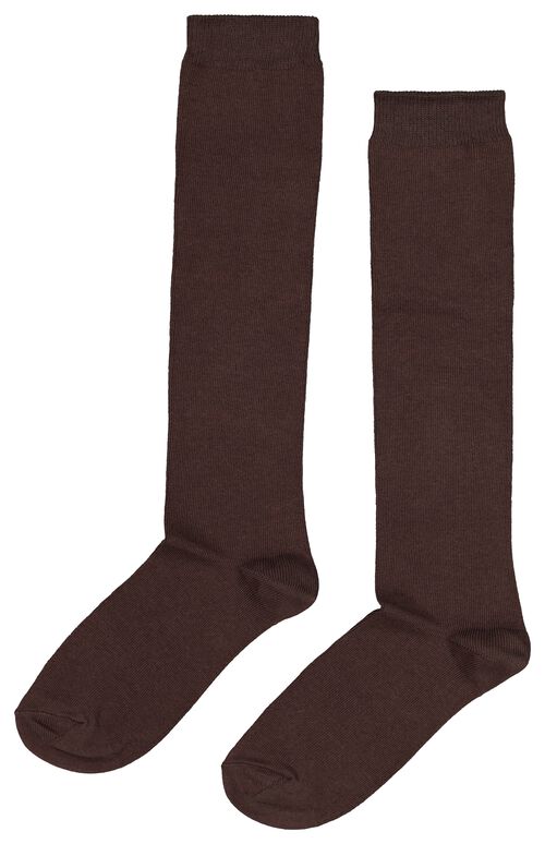 2 paires de mi-bas femme marron