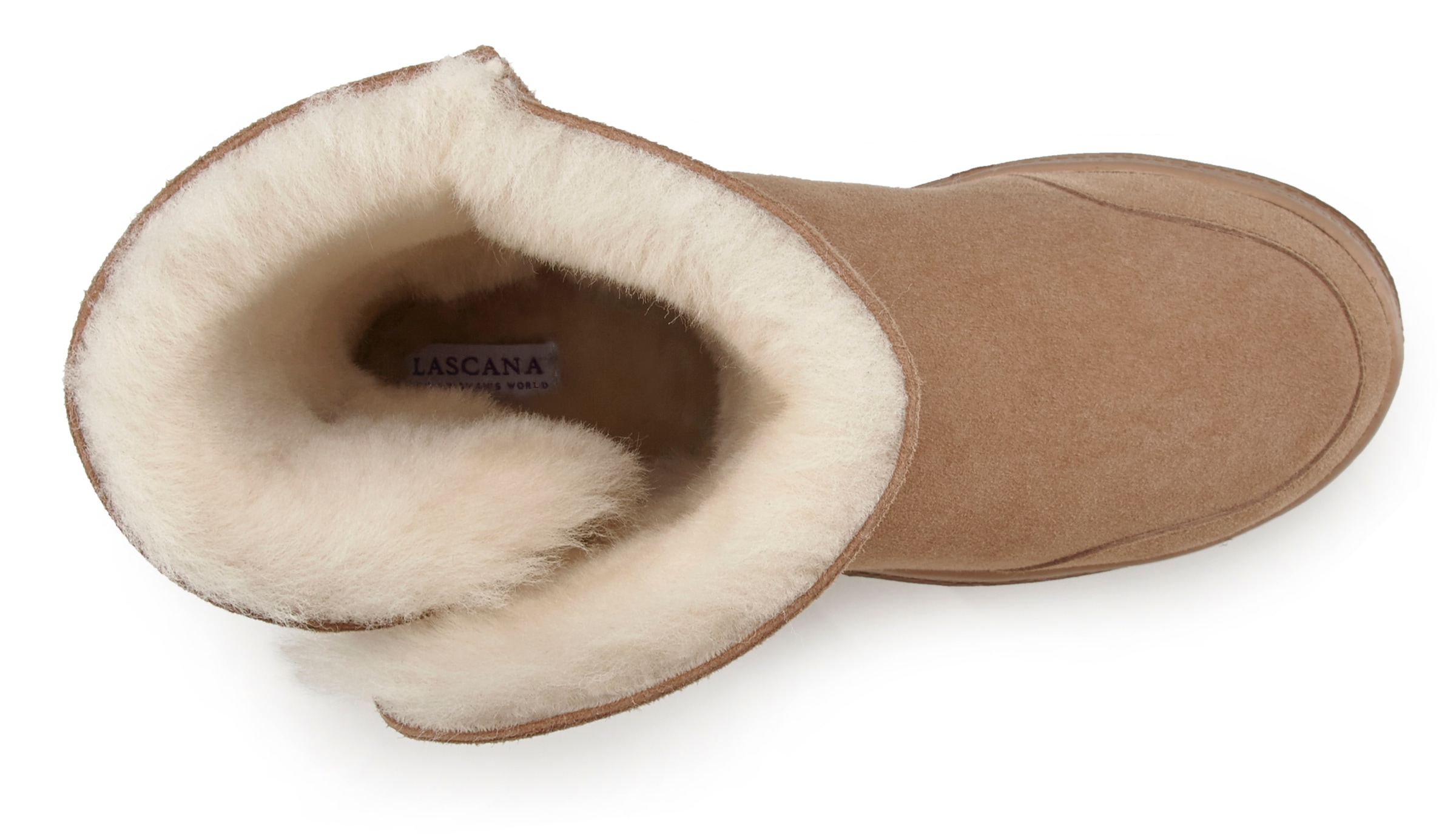 LASCANA Winterstiefel  aus kuscheligem Lammfell, robuste Sohle, Winterstiefelette, Snowboots