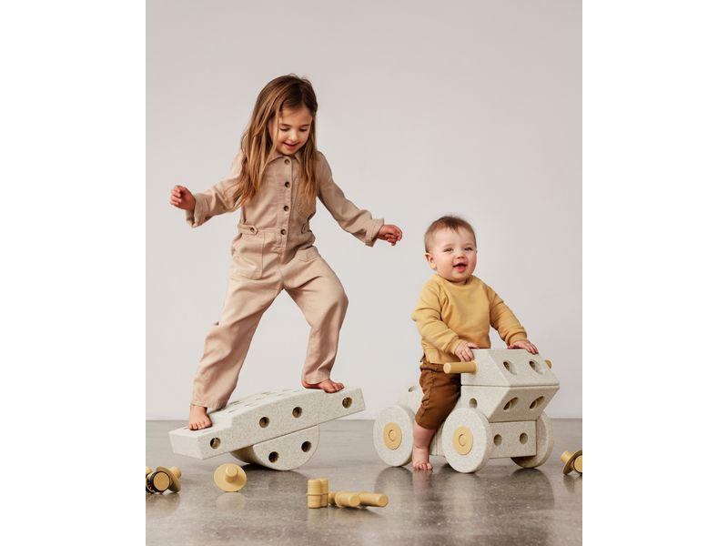 MODU Dreamer Set Sand Grey / Honey Yellow Kreatives Bauset zur Förderung der Grobmotorik