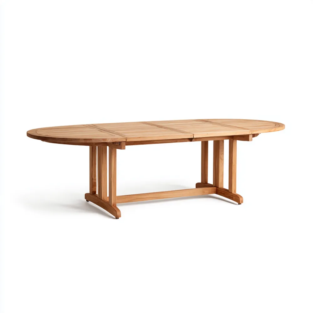 Ausziehbarer Esstisch Massivholz 240x100x75 cm - Natur - Klassisches D