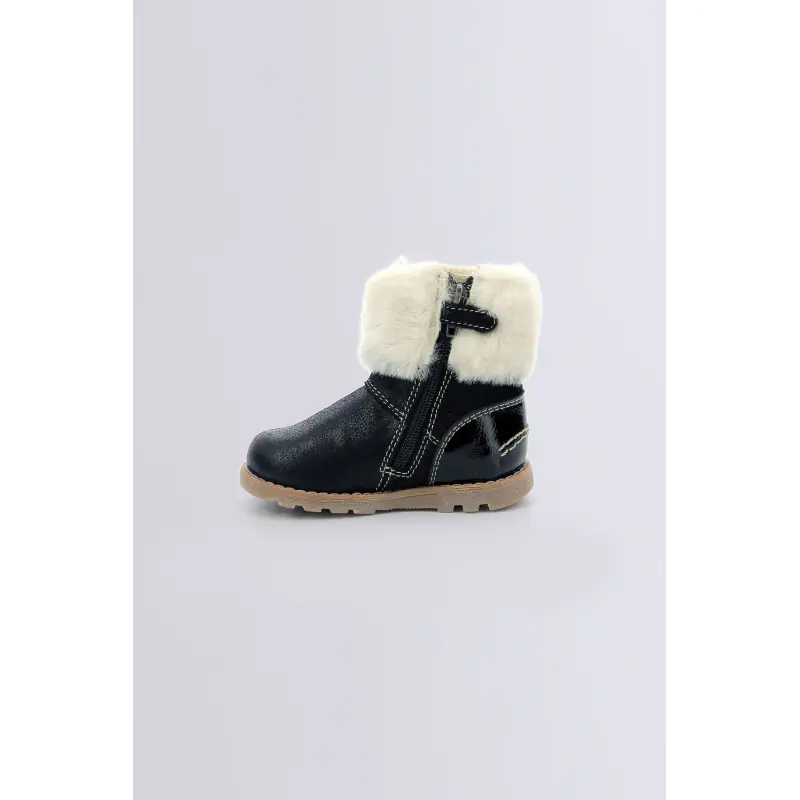 NONOFUR NOIR BRILLANT BOOTS Cuir Fille