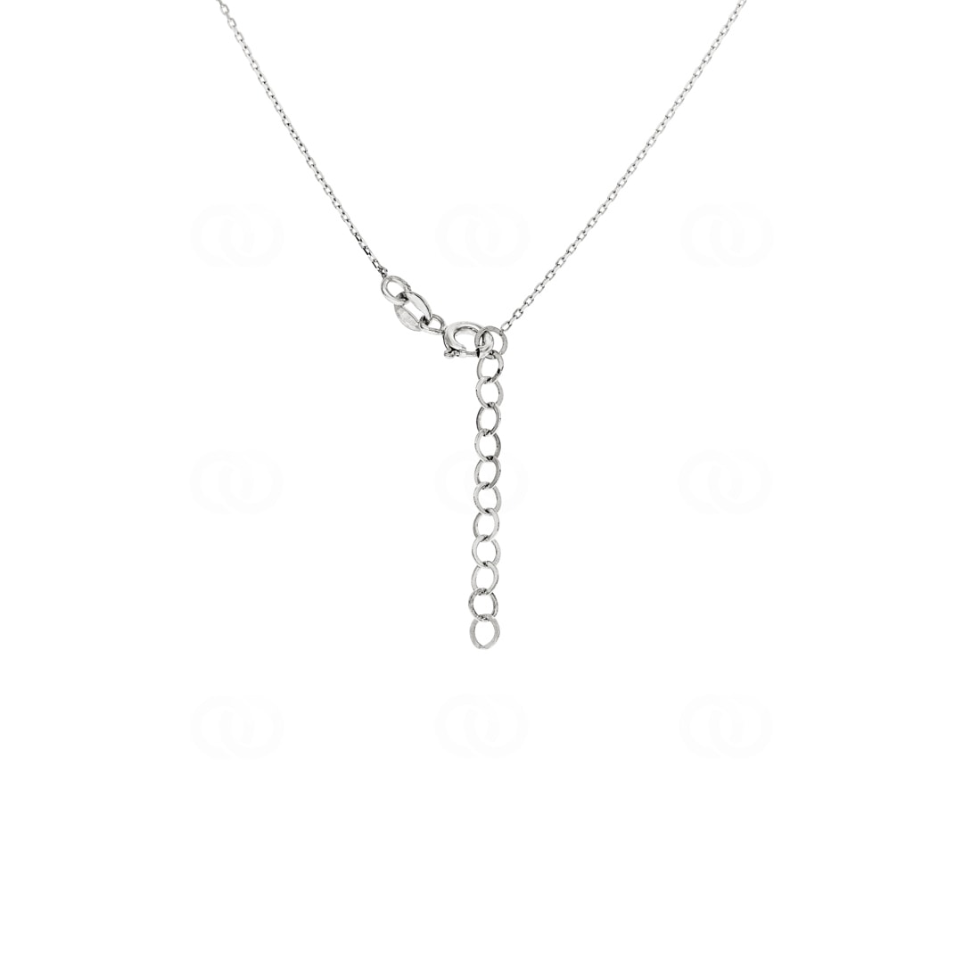 Collier mit Anhänger 750/18 K Weissgold Infinity mit Diamant 0.24 ct H/si