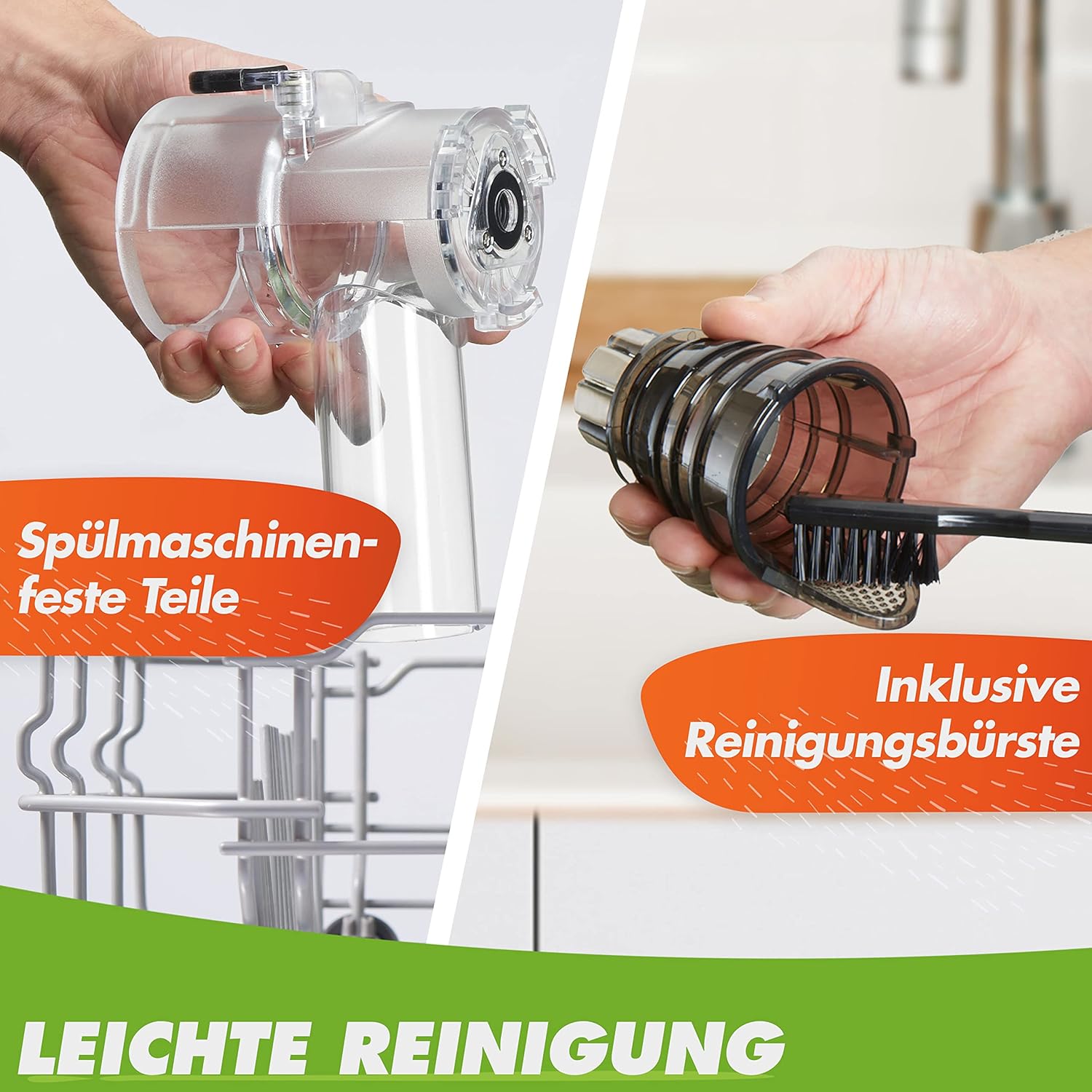 Nutrilovers Entsafter Slow Juicer MINI-PRESS Obst und Gemüse - Deutsche Marke - Kompaktes Design Edelstahl, 100% BPA-frei, Leichte Reinigung - Inkl. Rezepte-Ebook + Nutri-App