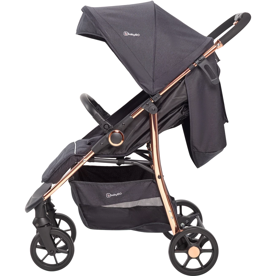 babyGO Kombikinderwagen 3 in 1 Black Rosegold