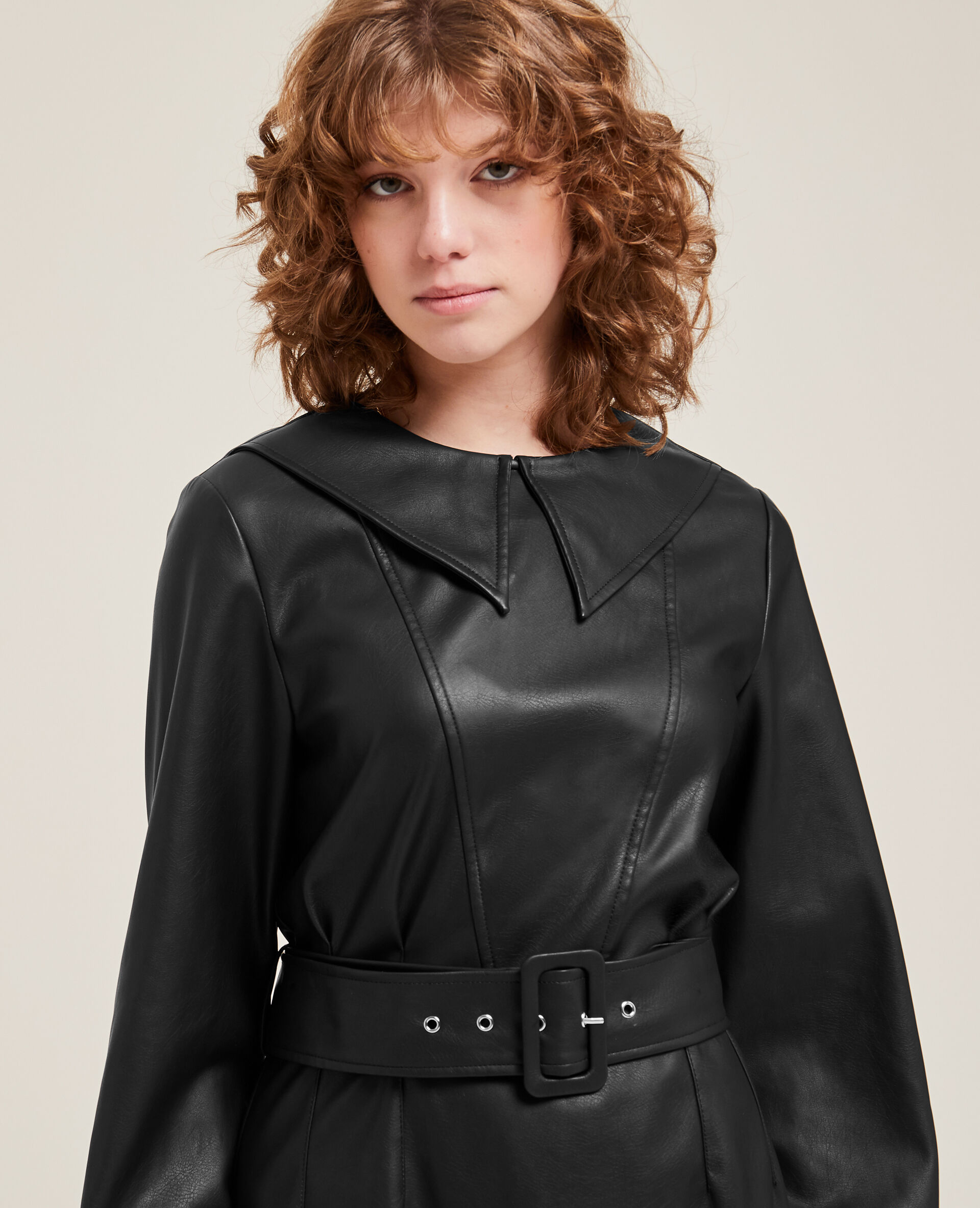 Robe en simili cuir - Noir