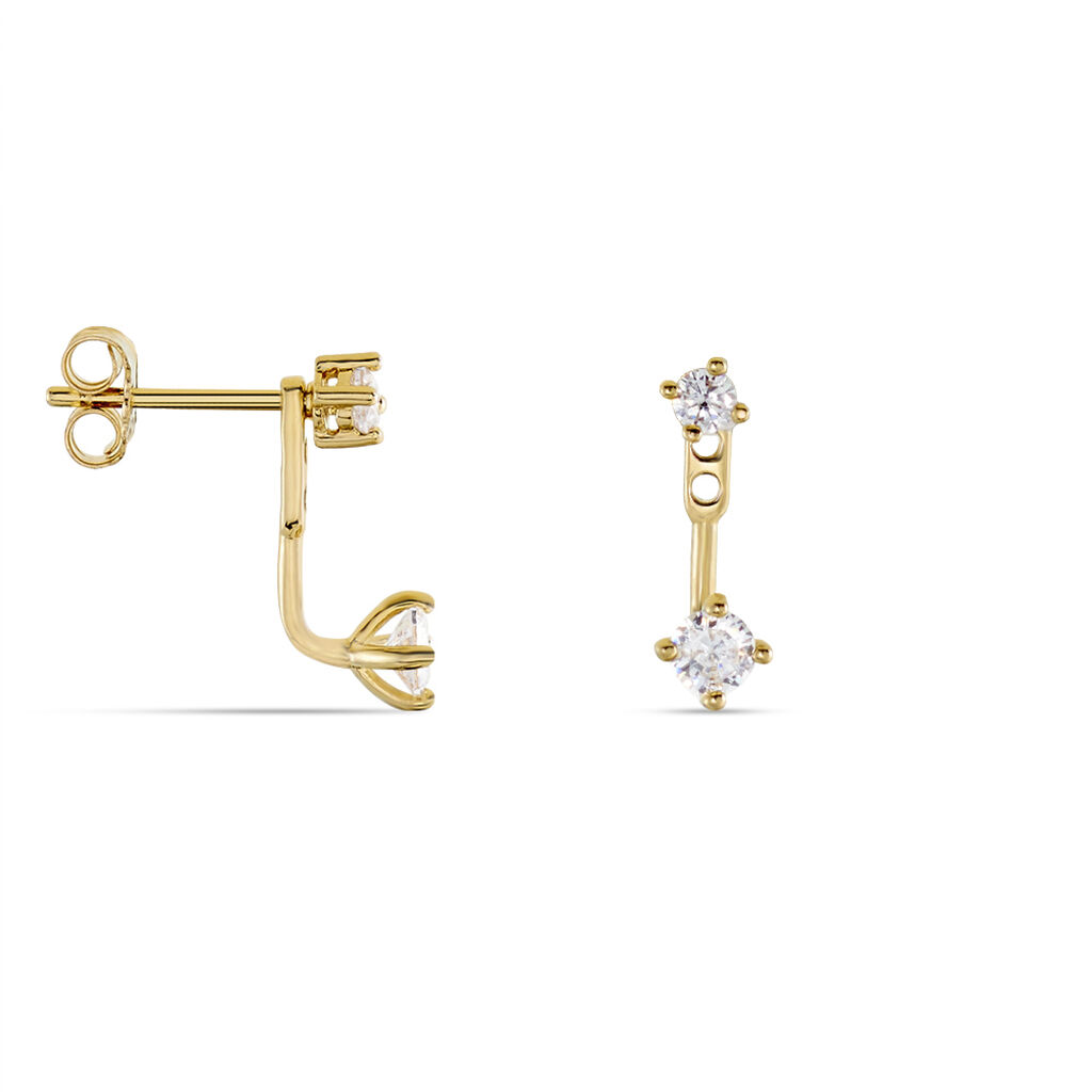 Bijoux D'oreilles Plaqué Or Dedale Oxydes De Zirconium