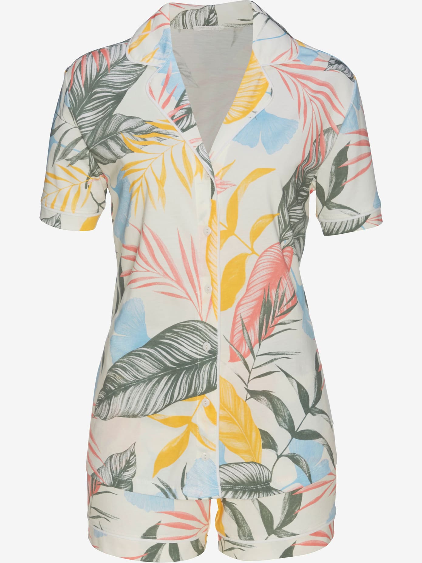 Pyjama court classique à motif tropical