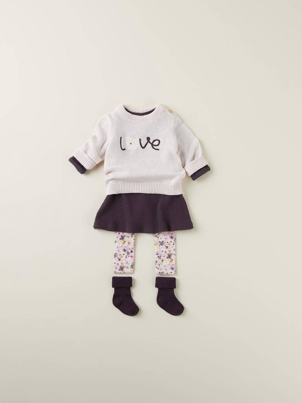 NAME IT baby gebloemde regular fit legging NBFLOSA roze