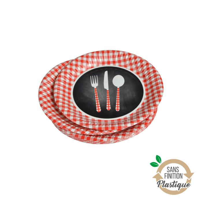 SET 10 ASSIETTES CARTON D.18CM MENU DU JOUR