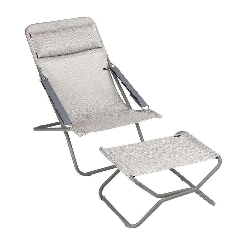 Set Liegestuhl und Fußauflage Transabed Batyline® Duo Galet