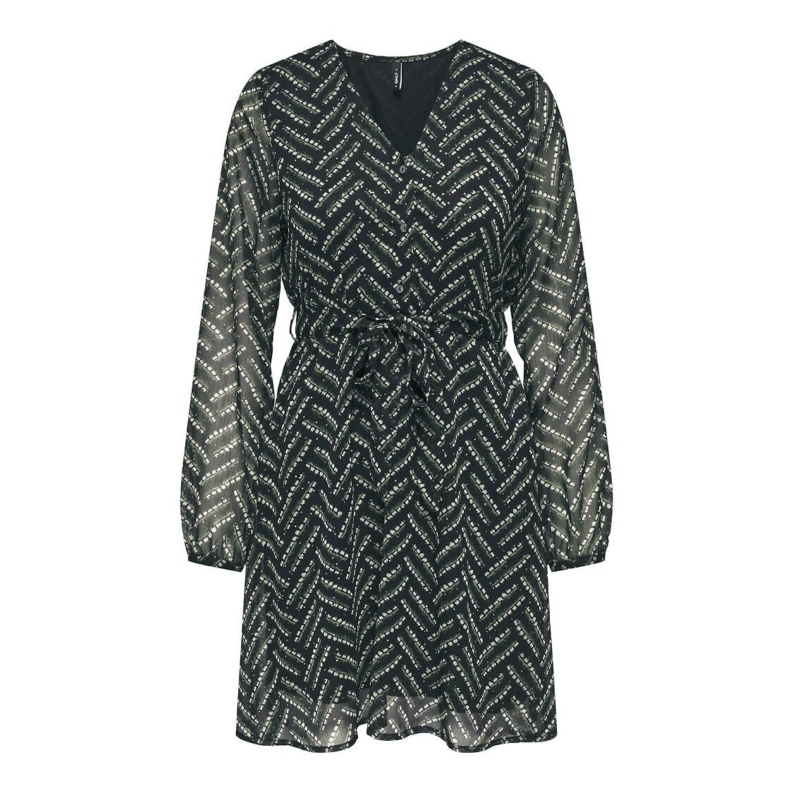 SOMENTE<br>Vestido curto estampado, com amarração