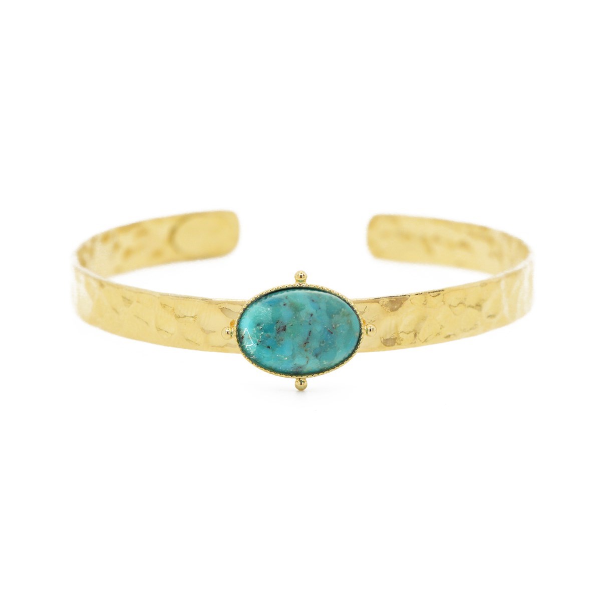 Manchette pierre turquoise dorée à l'or fin 24k NEW CALYPSO