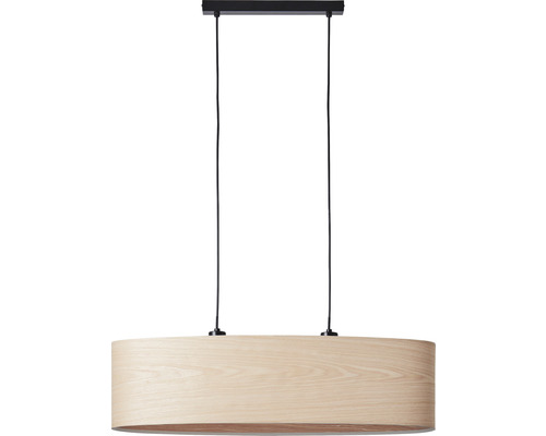 Hanglamp, 2-lichts, HxBxD 120x75x21 cm, zwart/bruin/naturel