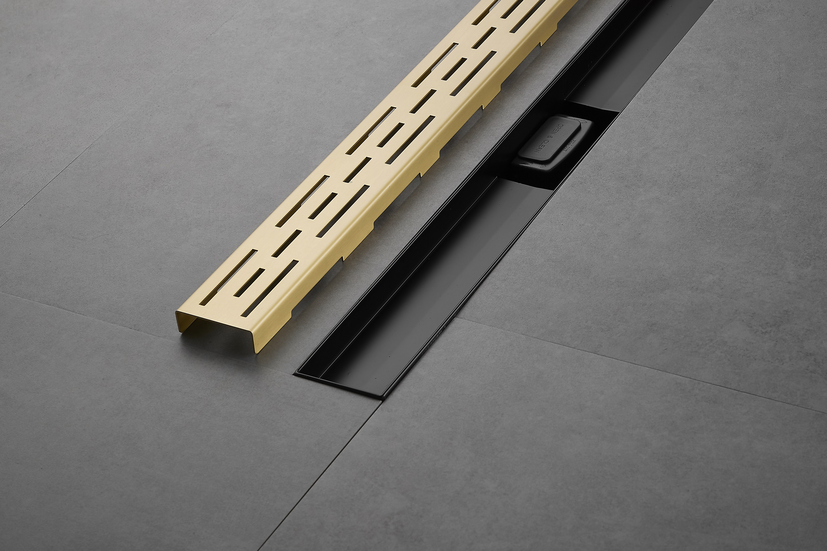 Saniclear Brass douchegoot 70x7cm geborsteld messing - mat goud