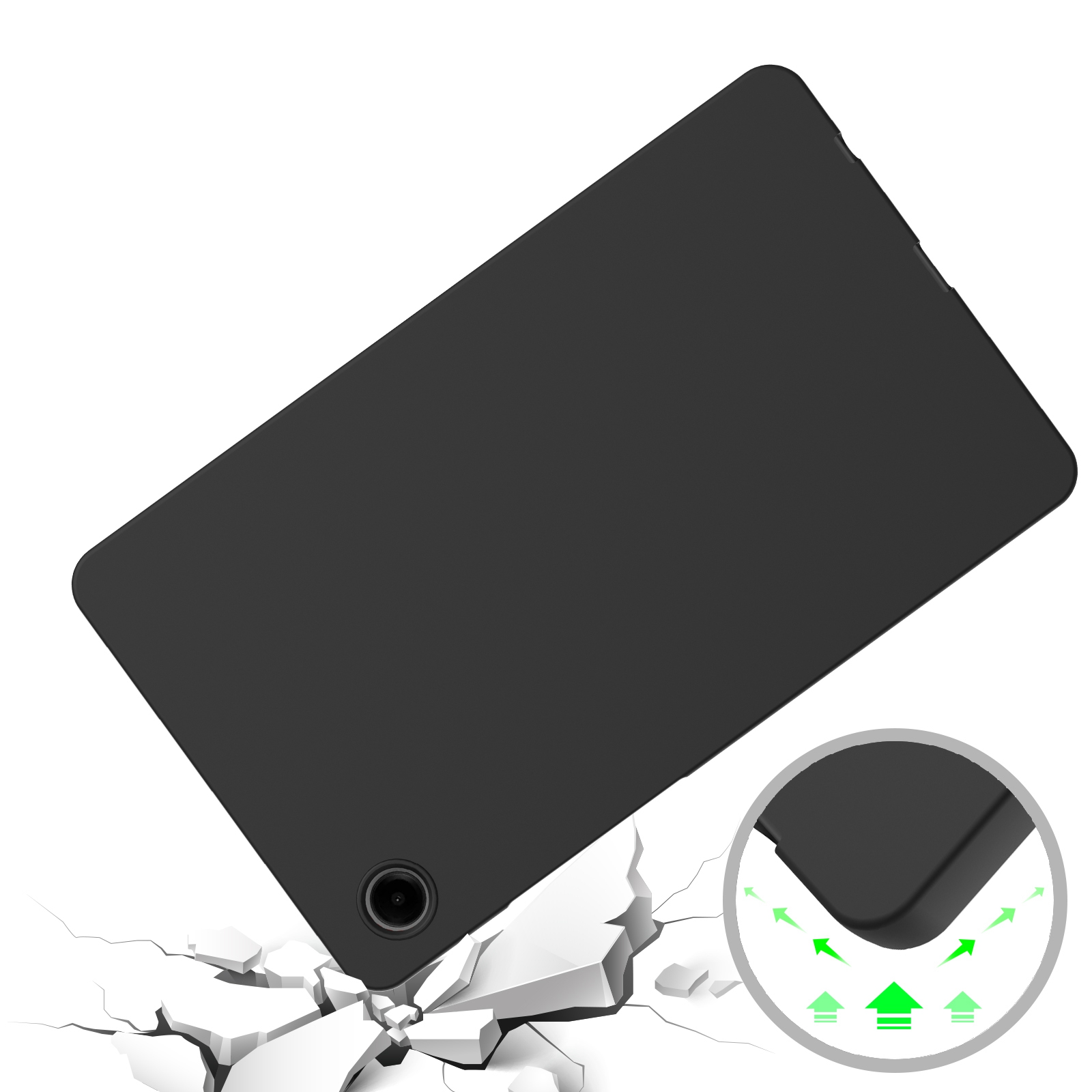 Samsung Galaxy Tab A11 / A9 Silikon Case Hülle - Schwarz