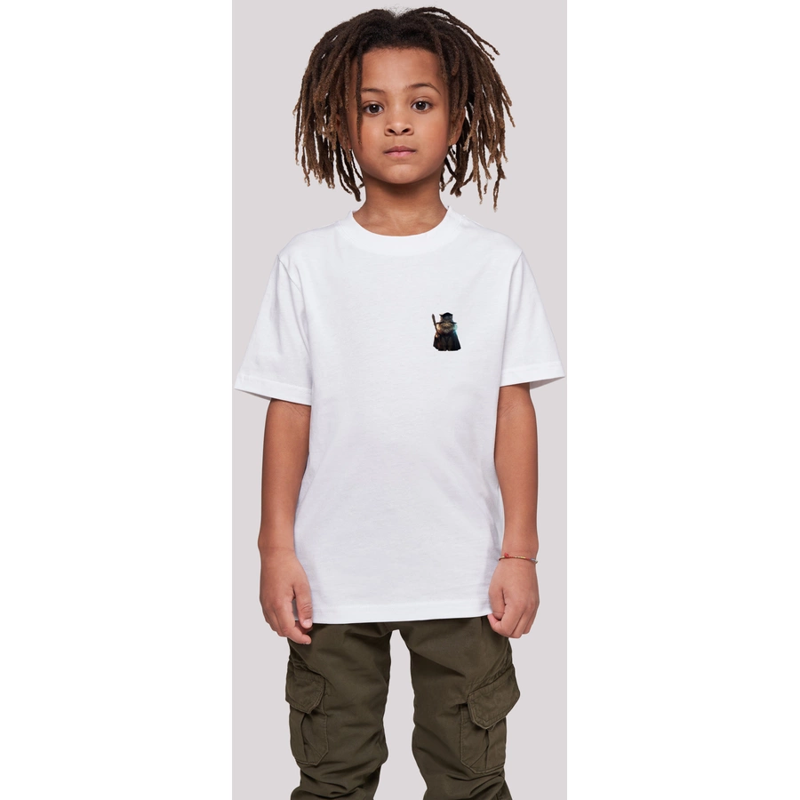 F4NT4STIC T-Shirt Wizard Cat UNISEX TEE weiß
