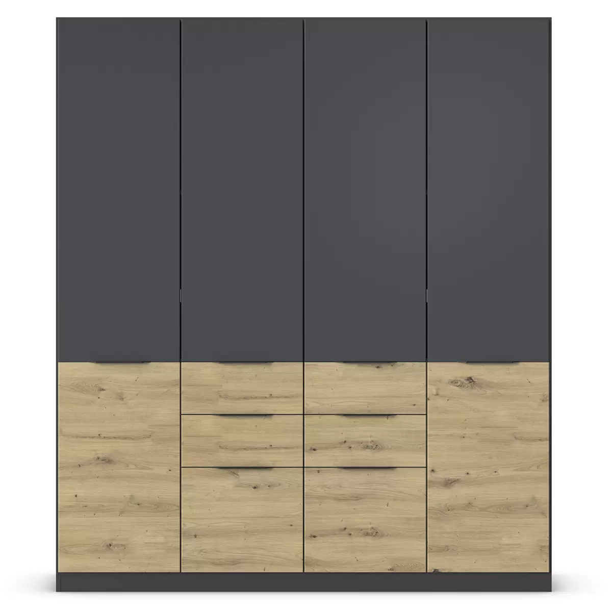 Kleiderschrank 4trg. Max-Extra anthrazit,Artisan Eiche