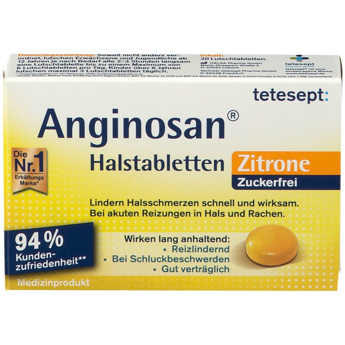 tetesept® Anginosan Halstabletten Zitrone