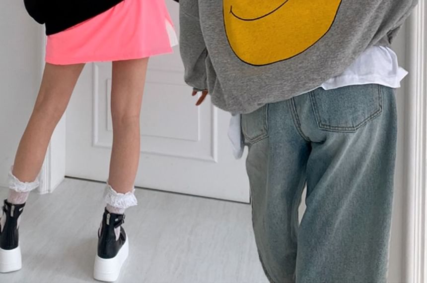 Chubby Girl - Losvallend jack met capuchon en rits en smileygezichtprint