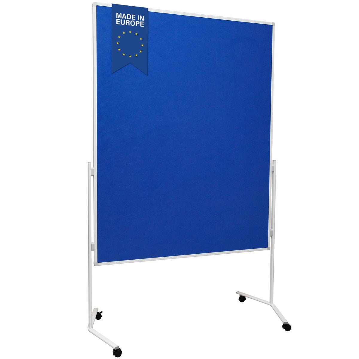 UP Moderation Board - eendelig Metaplan bord met viltoppervlak - verrijdbaar dankzij wieltjes - aan beide zijden bruikbaar - viltmoderatiebord 120x150 cm - blauw