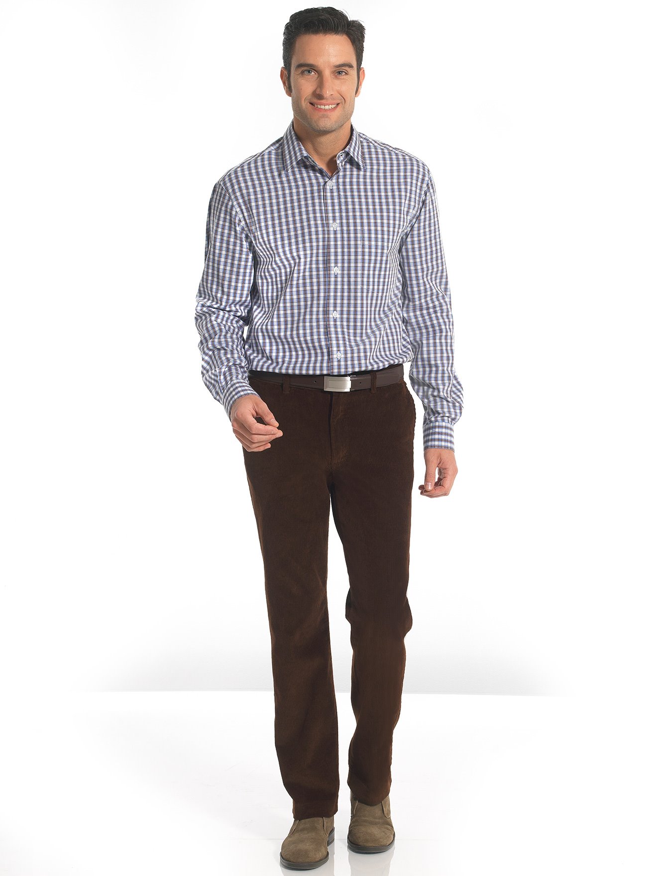 Pantalon droit en velours