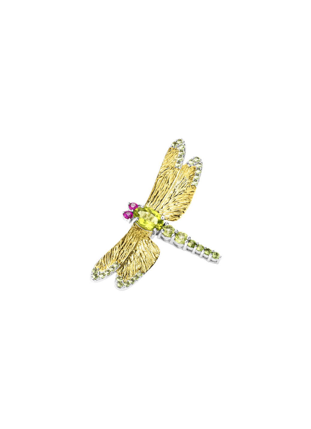 Libellen-Anstecknadel in Silber