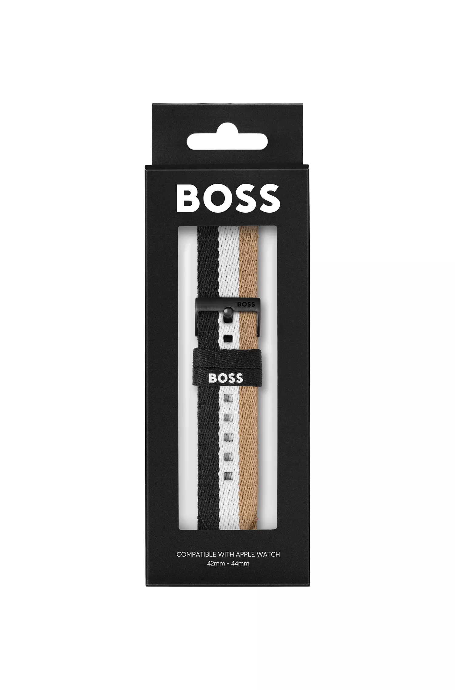 Pulseira BOSS laranja com listras exclusivas para Apple Watch