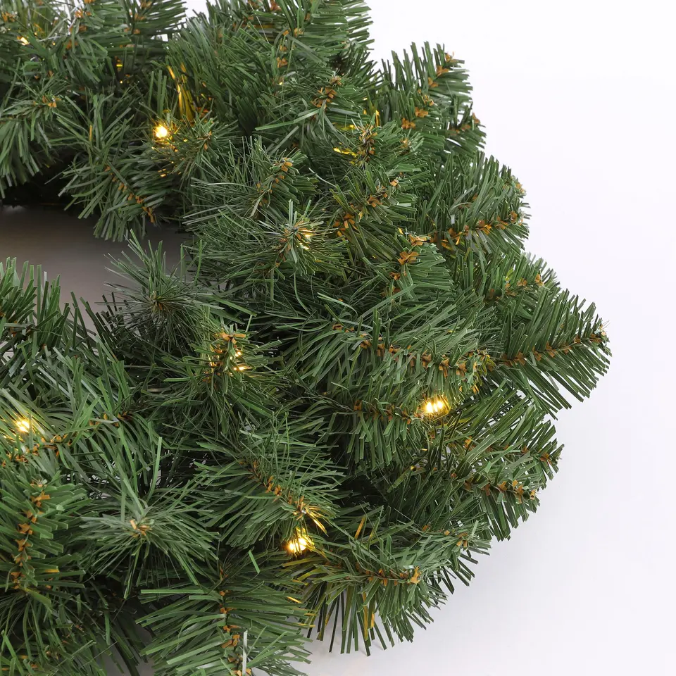 Black Box Trees Norton Kerstkrans met LED Ø60 cm Groen