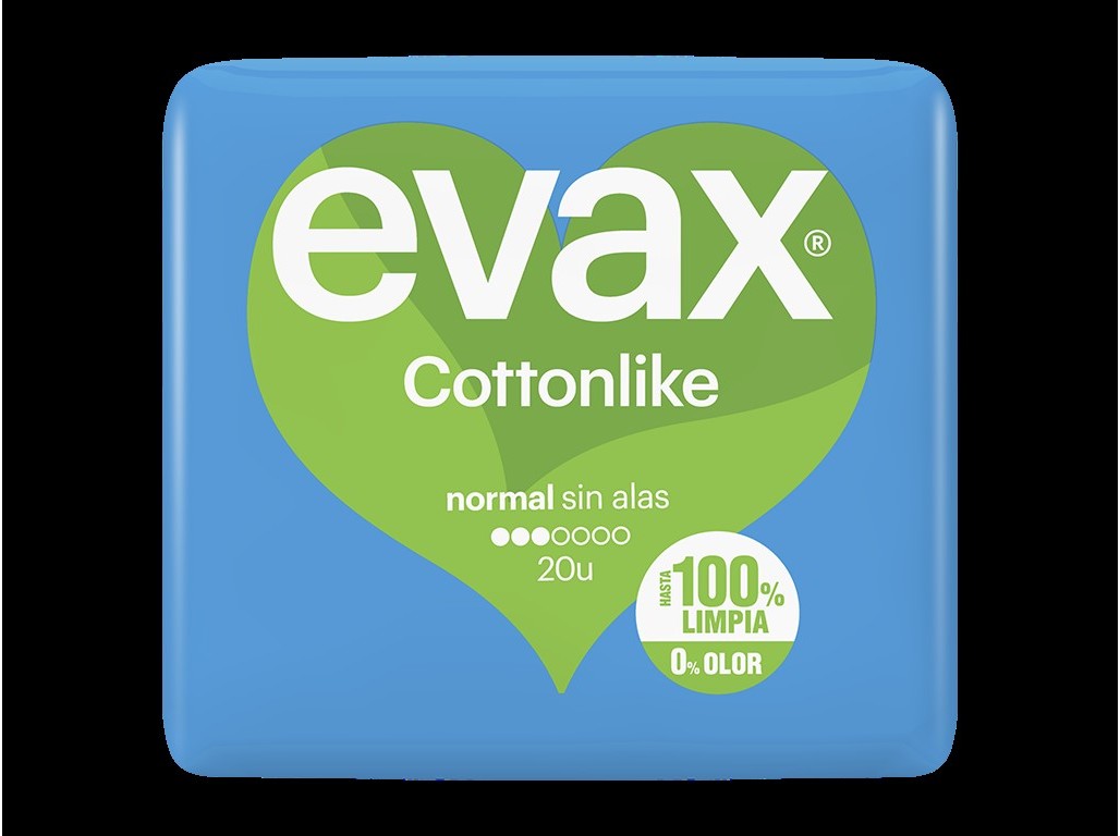 PENSOS HIGIÉNICOS COTTONLIKE NORMAL EVAX 20 UN