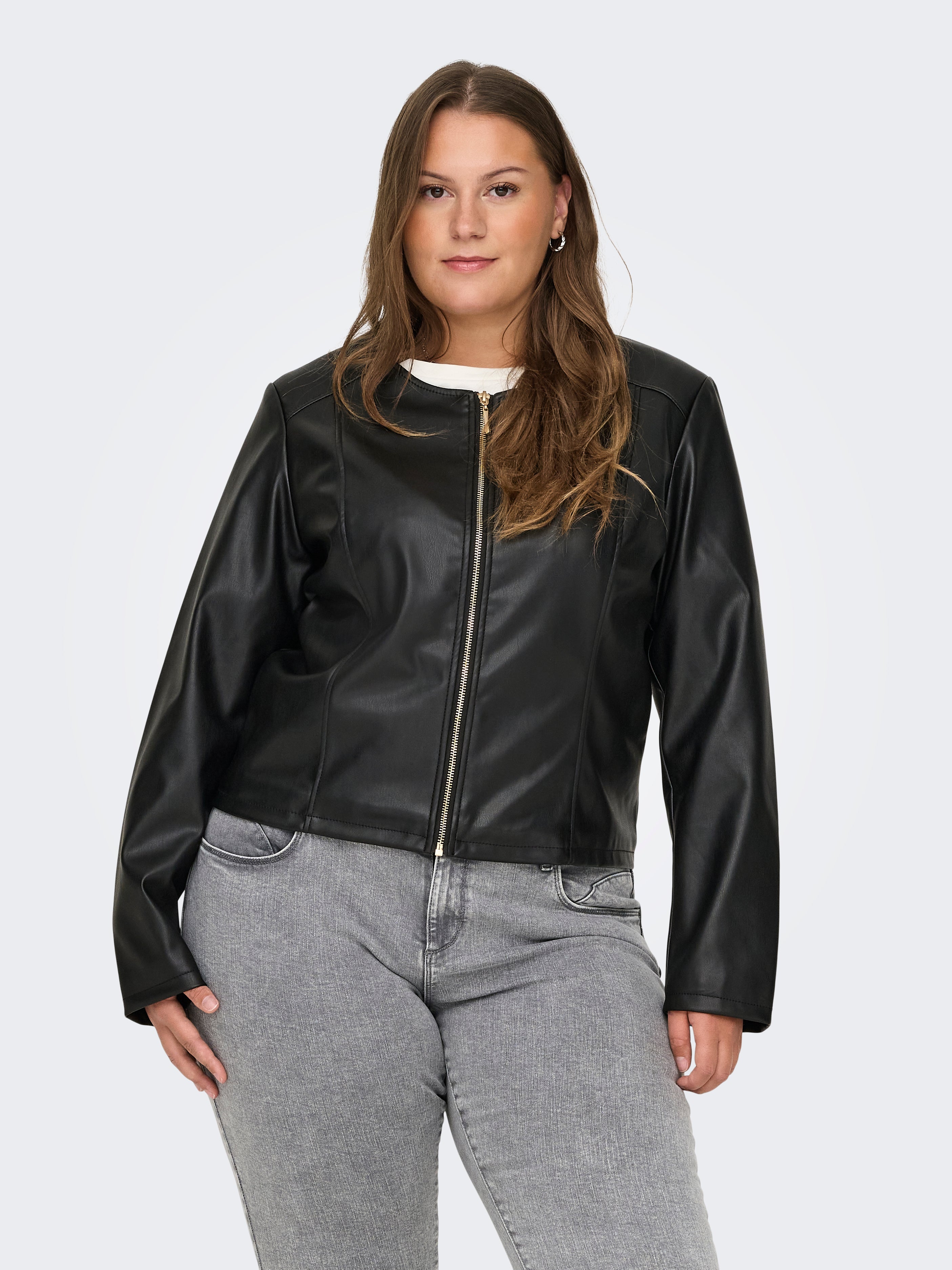 CARECHO Kunstlederjacke Black